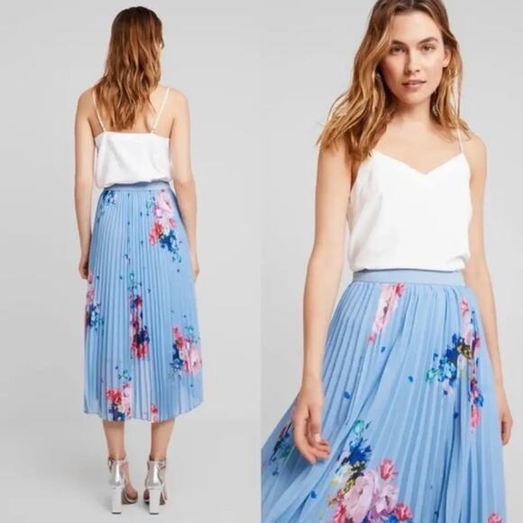 Ted Baker Harrpa Raspberry Ripple Asymmetrical Pleated Midi Skirt Size US 12 - Picture 14 of 14